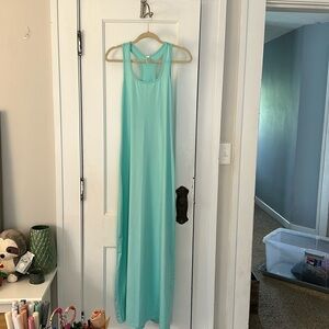 Soybu Blue and White Striped Maxi Dress - Size Medium